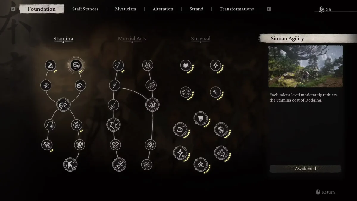 Black Myth: Wukong skill tree