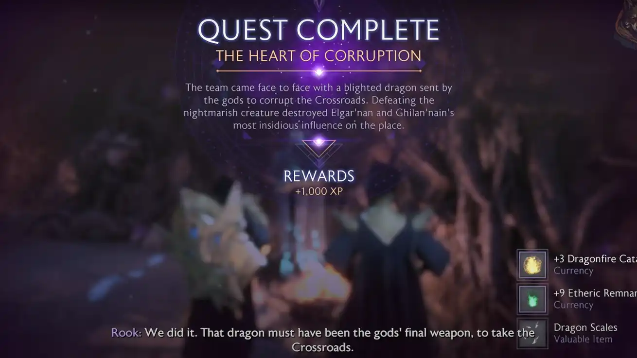 The Heart of Corruption Quest rewards