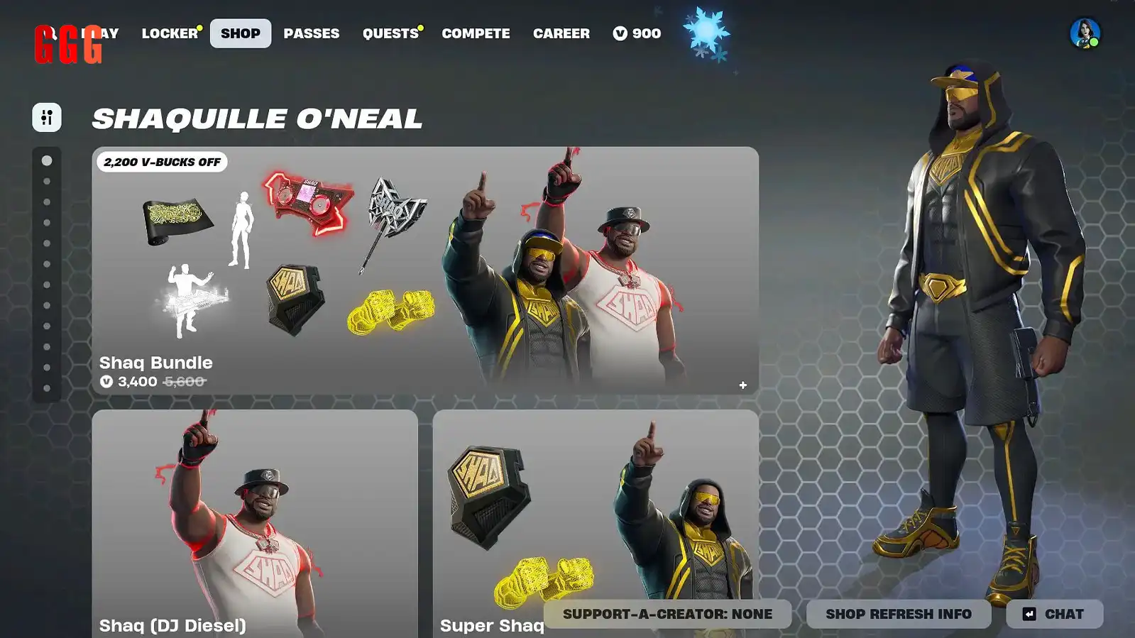 1 shaquille o'neal skin in fortnite