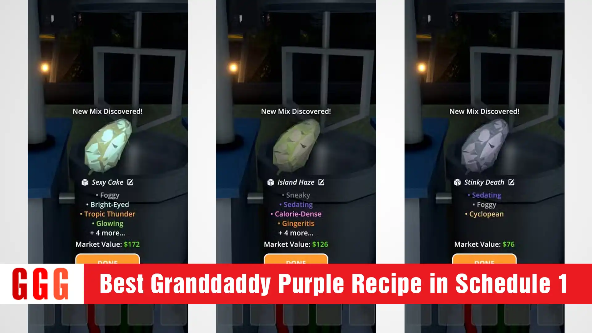 Best Granddaddy Purple Recipe in Schedule 1 game
