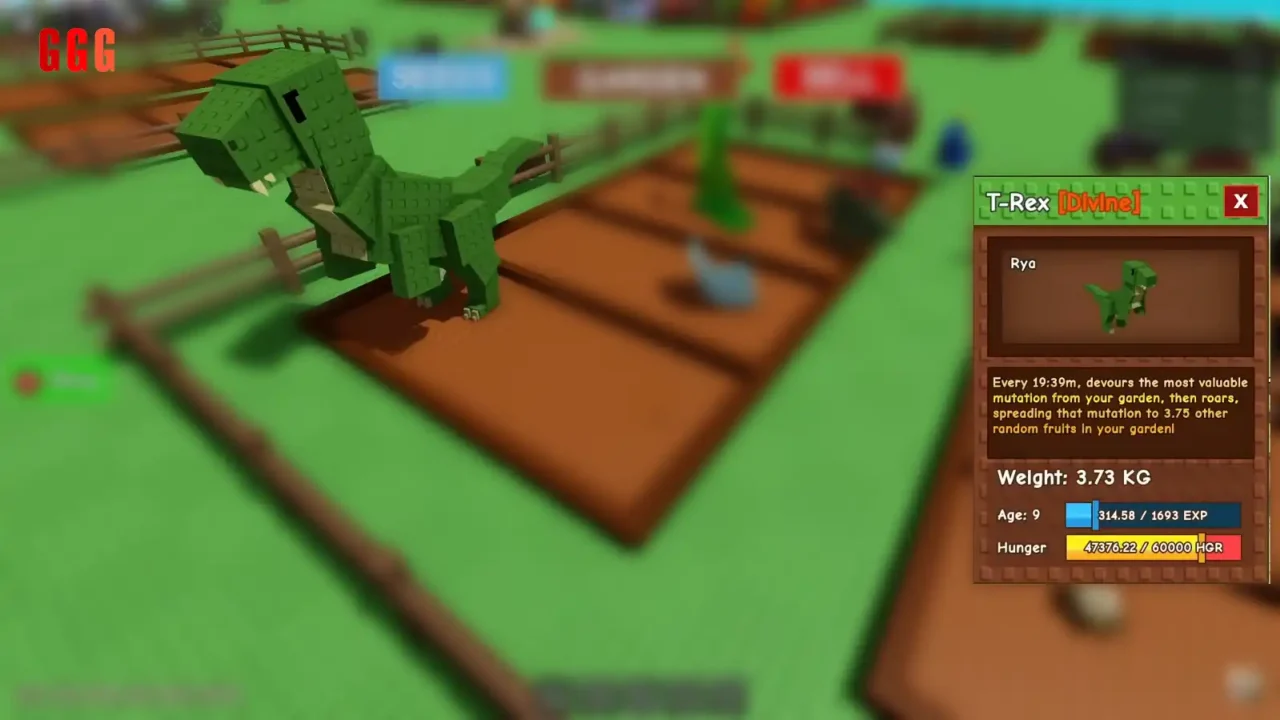 5 Grow a Garden T-REX Pet