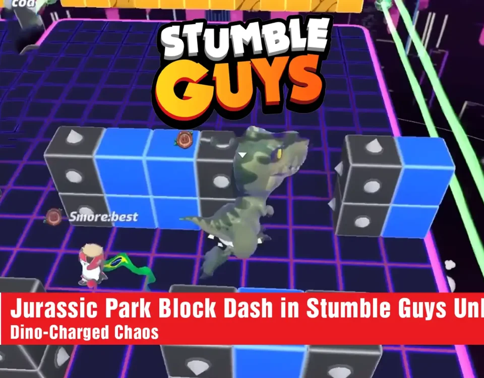 9 Jurassic Park Block Dash in Stumble Guys Unleashed