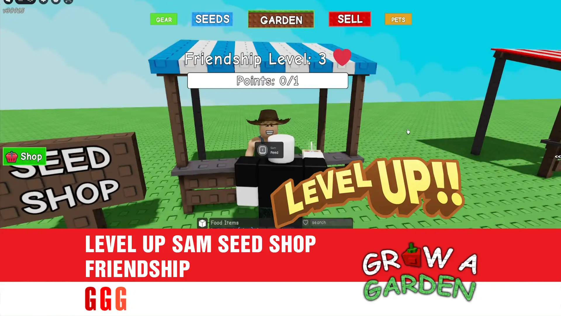 1 LEVEL UP SAM SEED SHOP FRIENDSHIP