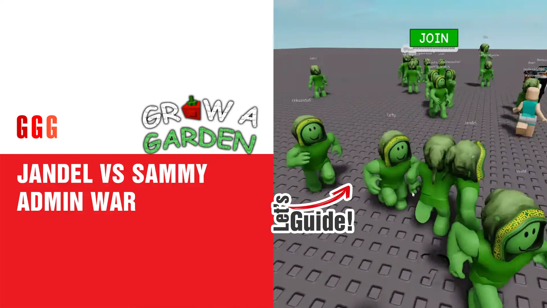 3 JANDEL VS SAMMY ADMIN WAR In Grow A Garden
