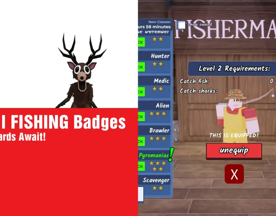 6 Get FISHING Badges in 99 Nights in the Forest