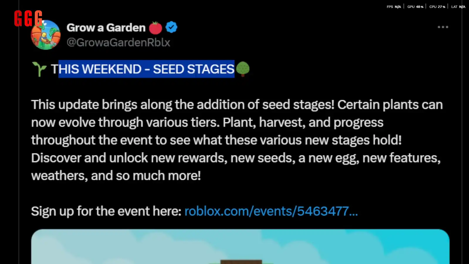 1 SEED STAGES EVENT UPDATE in Grow a Garden
