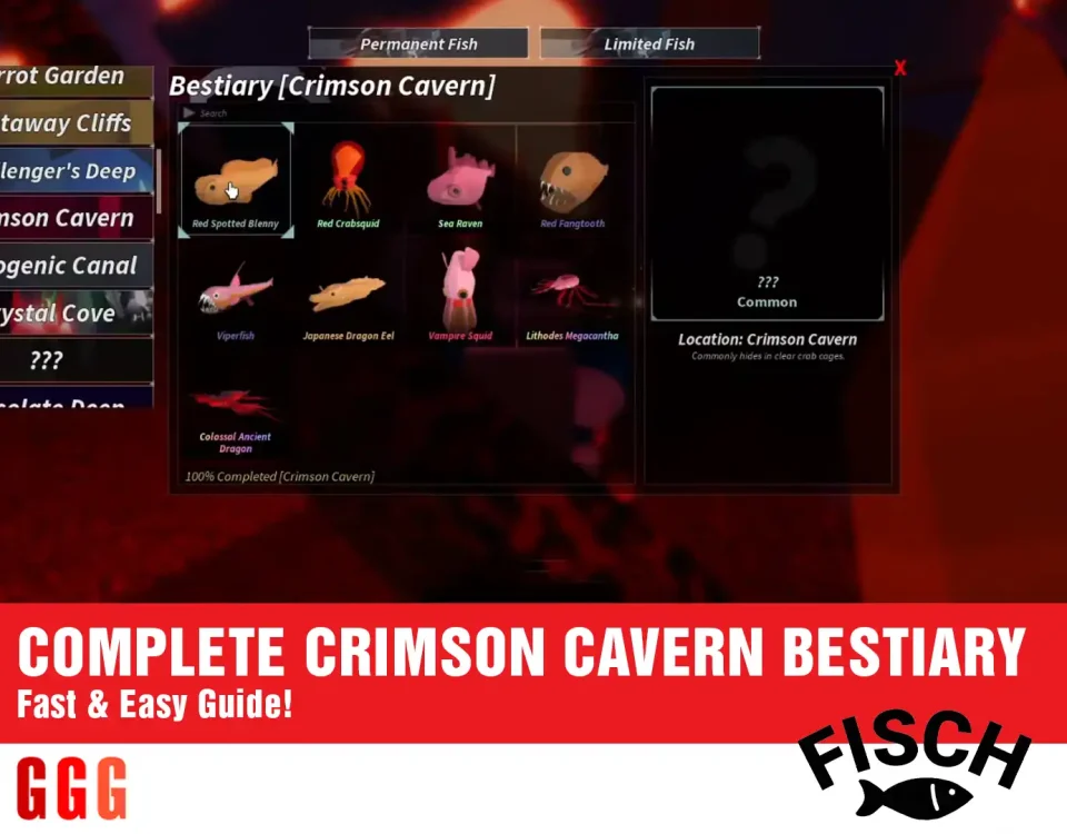 2 COMPLETE CRIMSON CAVERN BESTIARY in FISCH