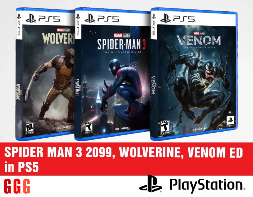 4 SPIDER MAN 3 2099, WOLVERINE, VENOM ED in PS5