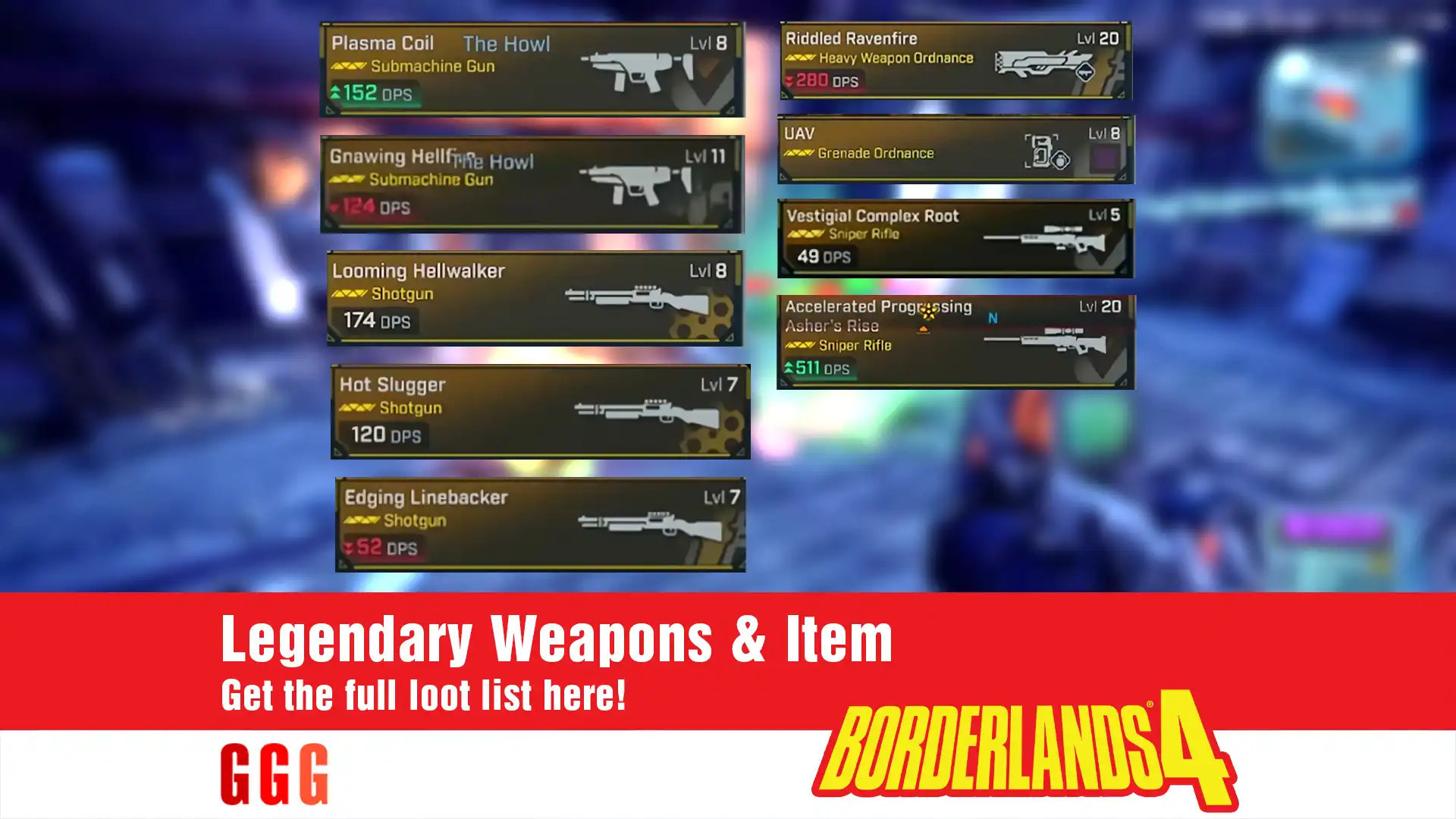 4 Legendary Weapons and Items in Borderlands 4