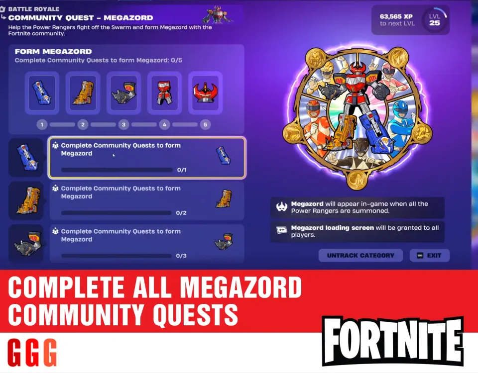 5 COMPLETE ALL MEGAZORD COMMUNITY QUESTS in Fortnite