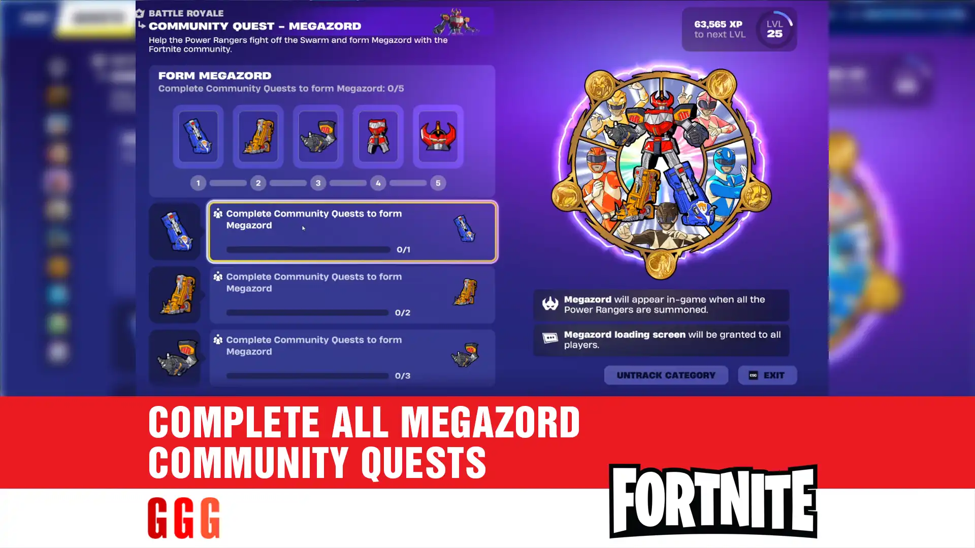 5 COMPLETE ALL MEGAZORD COMMUNITY QUESTS in Fortnite