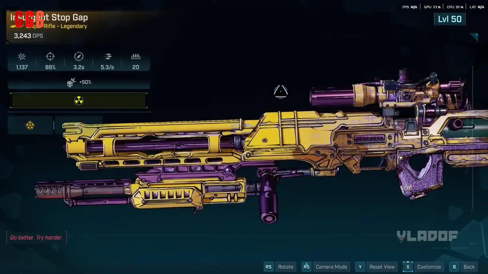  get BACKHIVE in Borderlands 4 Stop-Gap Sniper Rifle