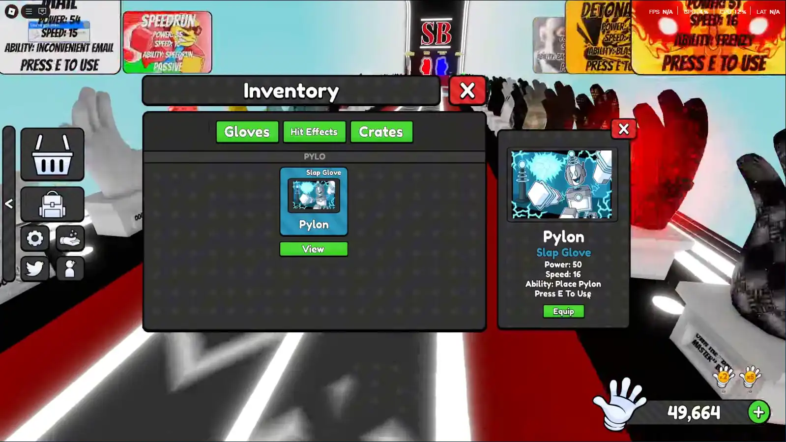 PYLON GLOVE In SLAP BATTLES