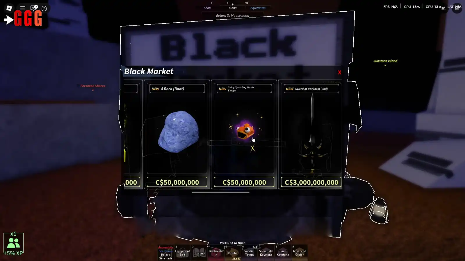 1 BLACK MARKET LOCATION in Fisch