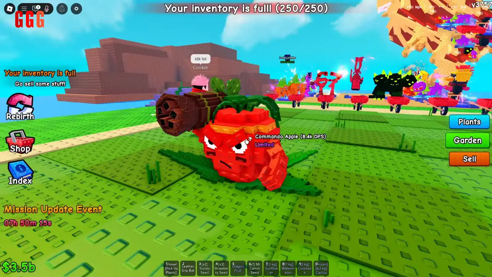 1 get COMMANDO APPLE in Plants Vs Brainrots