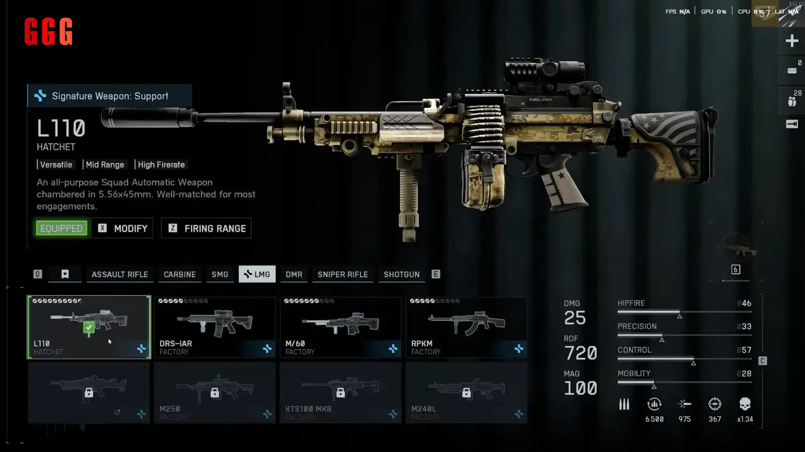 4 L-110 Starter Guns of Battlefield 6