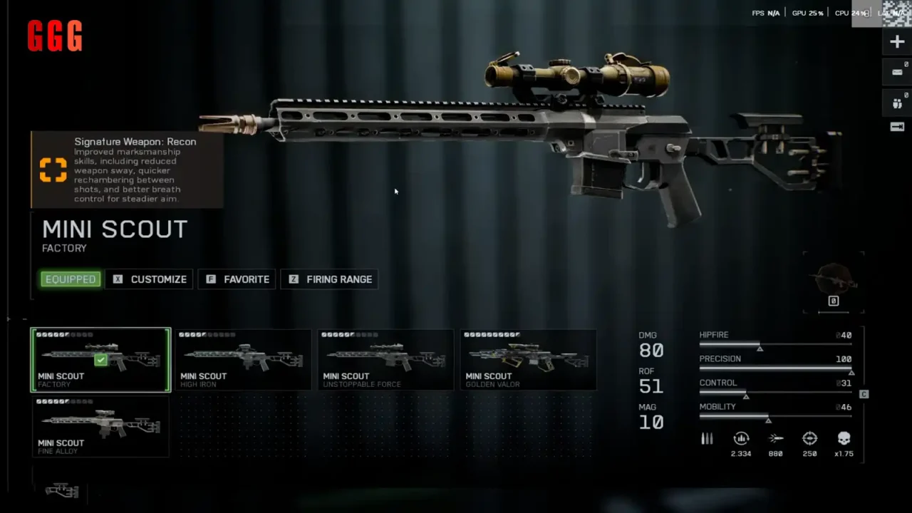 Battlefield 6 Season 1 Mini Scout Sniper Rifle