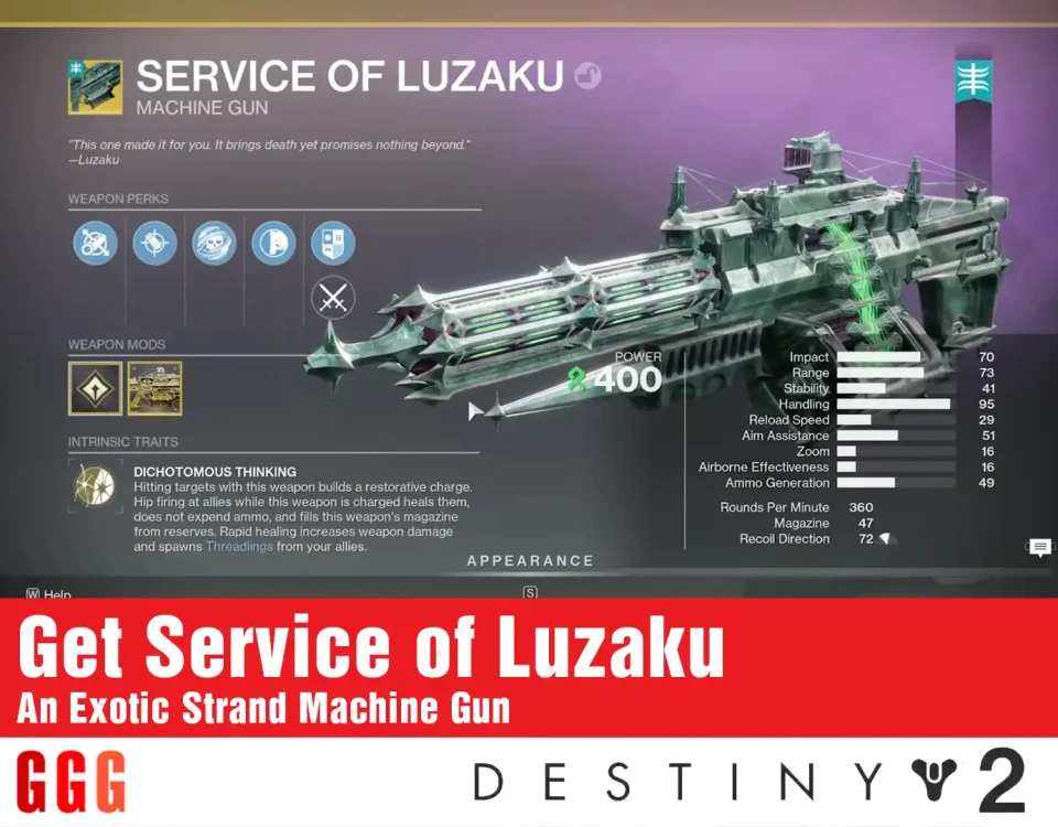 3 Get Service of Luzaku in Destiny 2 Renegades