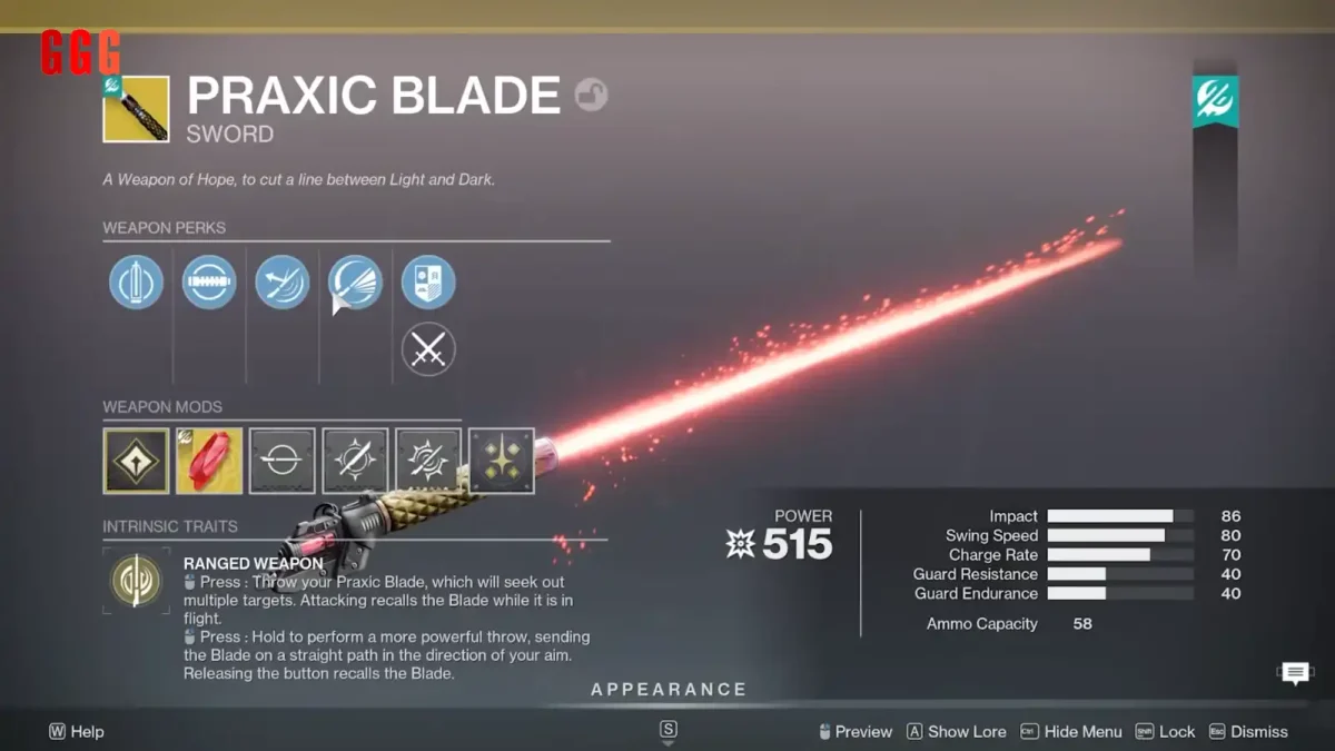 3 Praxic Blade in Destiny 2 Renegades
