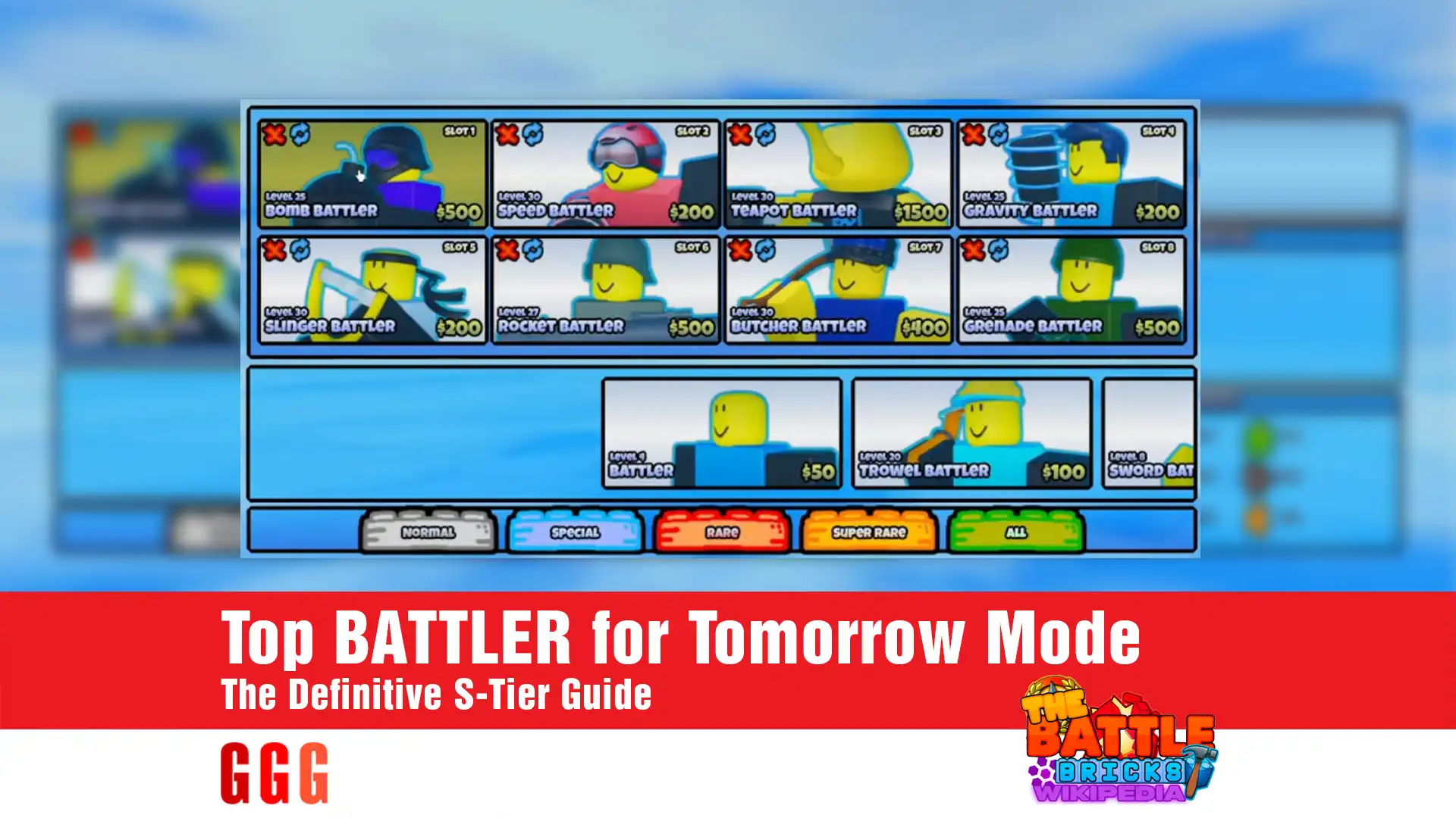 3 Top BATTLER in BATTLE BRICKS