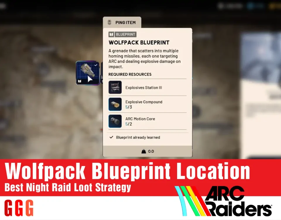 4 Wolfpack Blueprint Location in ARC Raiders