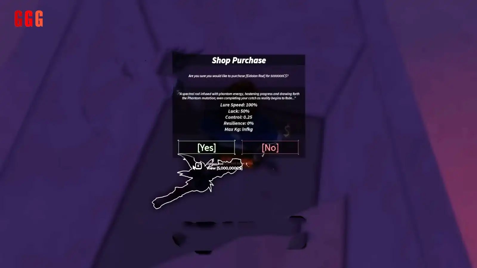 5 GET EIDOLON ROD in FISCH