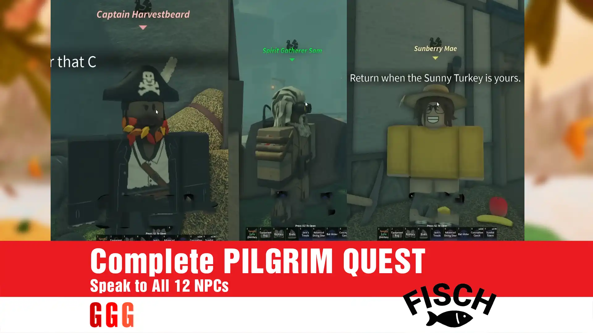 Complete PILGRIM QUEST in FISCH