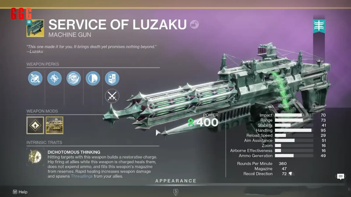 Get Service of Luzaku in Destiny 2 Renegades