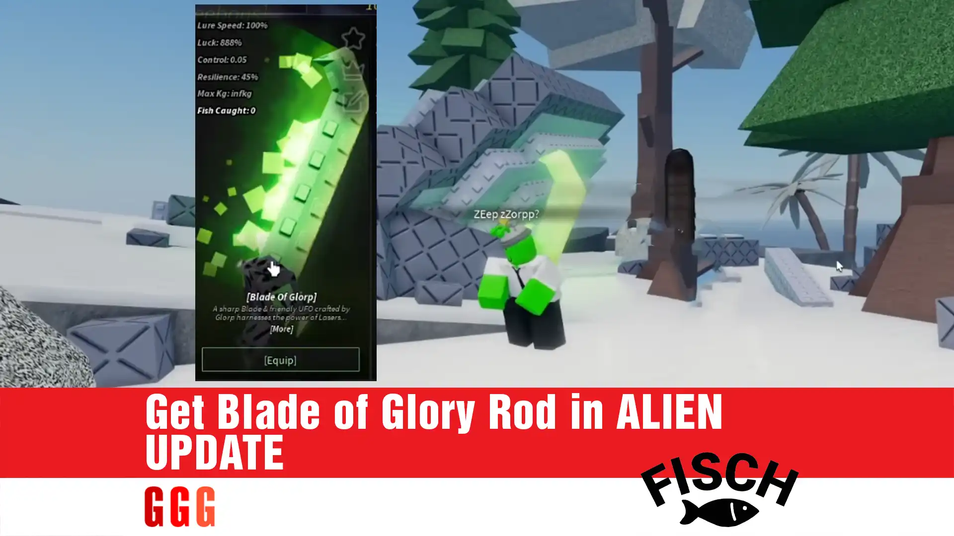 4 Get Blade of Glory Rod in ALIEN UPDATE in Fisch