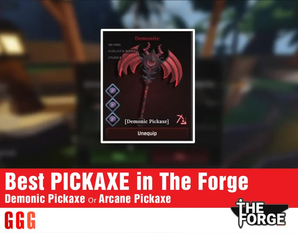 Best PICKAXE in The Forge roblox