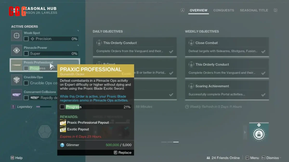 get the Praxic Professional Exotic Order in Destiny 2 Renegades