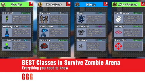 BEST Classes in Survive Zombie Arena