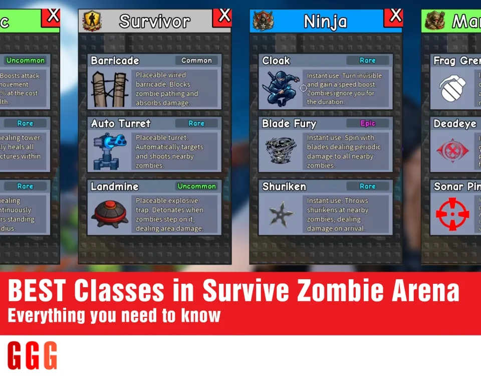 BEST Classes in Survive Zombie Arena
