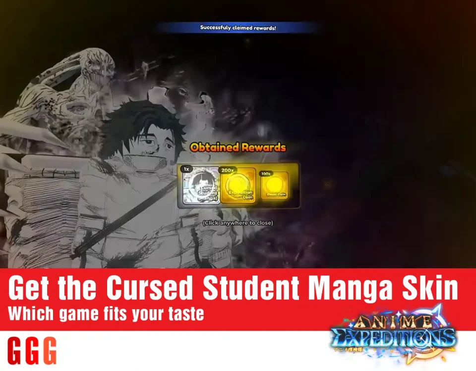 1 Get the Cursed Student Manga Skin in Anime Expeditions