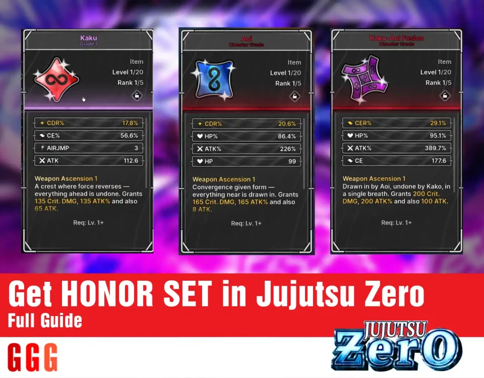 get HONOR SET in Jujutsu Zero
