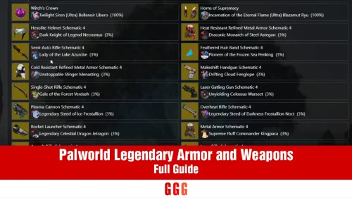 Get the Best Legendary Armor and Weapons in Palworld