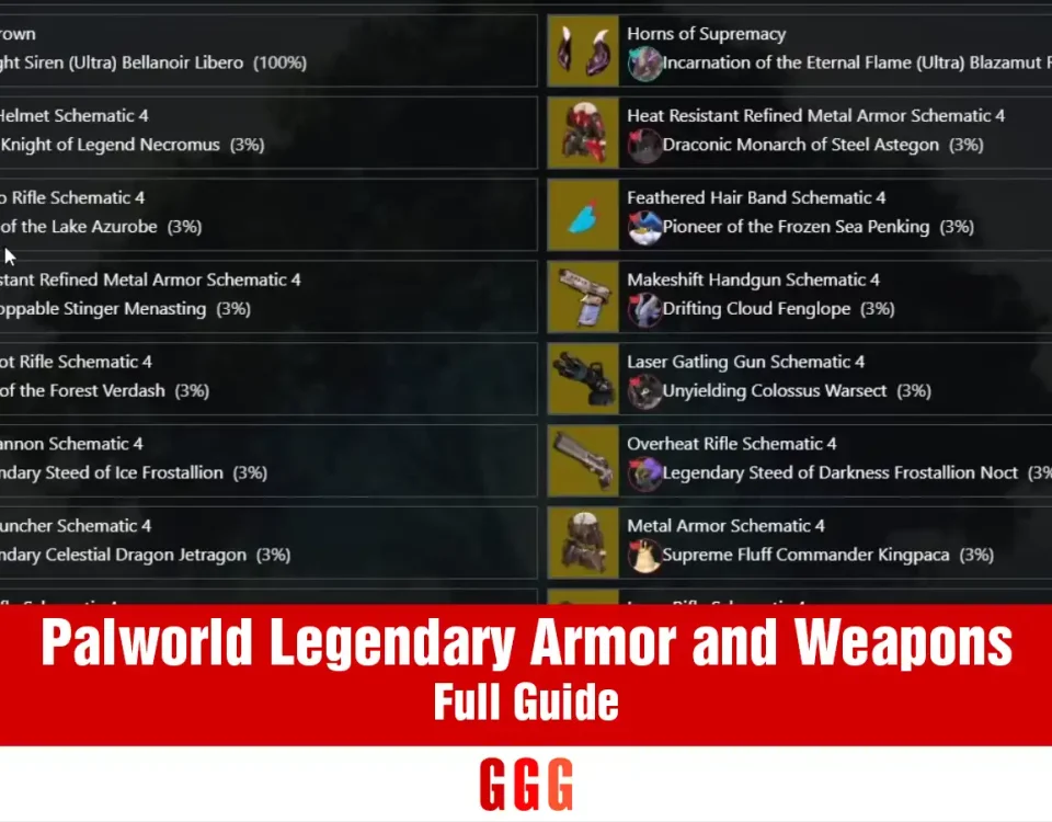 Palworld Legendary Armor and Weapons